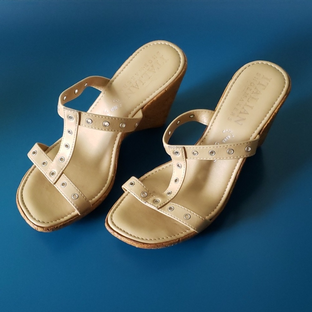 Italian Shoemakers Wedge Sandals, Size 7